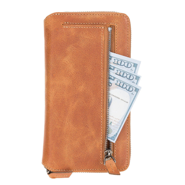 Detachable Leather Zipper Wallet Cases for Apple iPhone 12 Series - Brand My Case