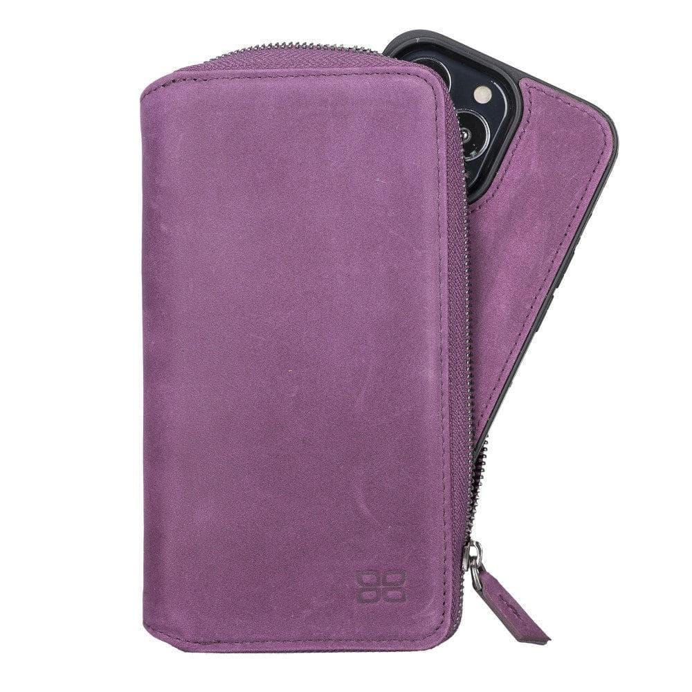 Detachable Leather Zipper Wallet Cases for Apple iPhone 13 Series - Brand My Case