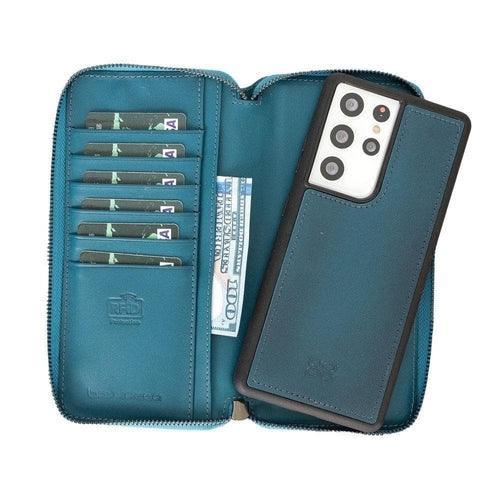 Detachable Leather Zipper Wallet Cases for Samsung Galaxy S21 Series - Brand My Case
