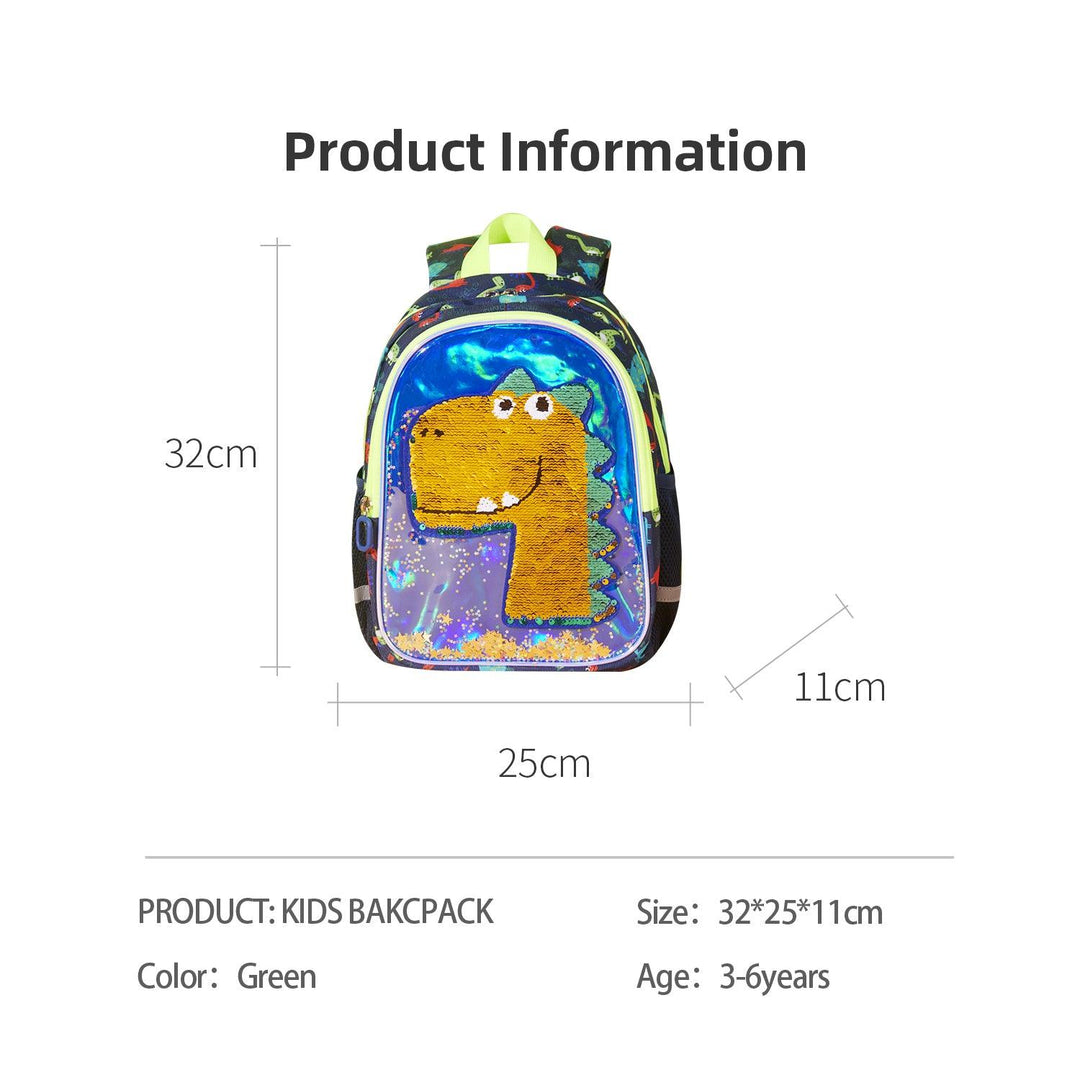 Dinosaur Children's Backpack Sequins - Brand My Case