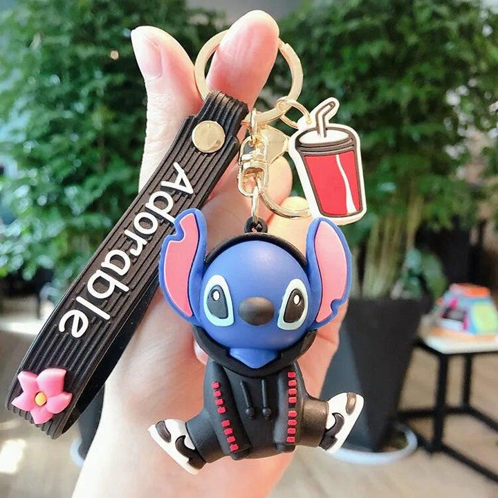 Disney Lilo & Stitch Toys Keychian Anime Stitch Pendant Keychain Sweet Pink Angel Keychians Women Car Keyring Girl Birthday Gift - Brand My Case