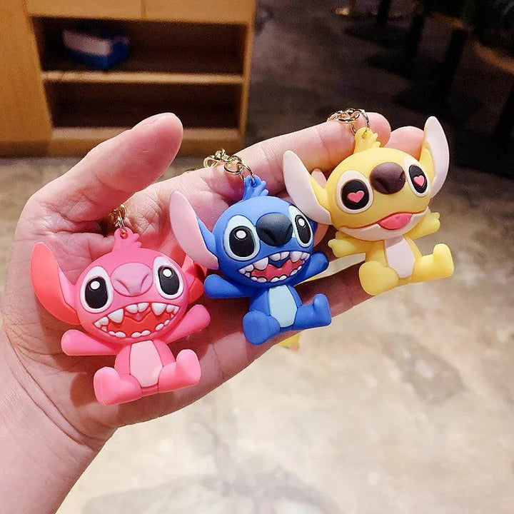 Disney Lilo & Stitch Toys Keychian Anime Stitch Pendant Keychain Sweet Pink Angel Keychians Women Car Keyring Girl Birthday Gift - Brand My Case