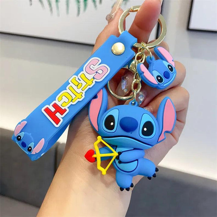 Disney Lilo & Stitch Toys Keychian Anime Stitch Pendant Keychain Sweet Pink Angel Keychians Women Car Keyring Girl Birthday Gift - Brand My Case