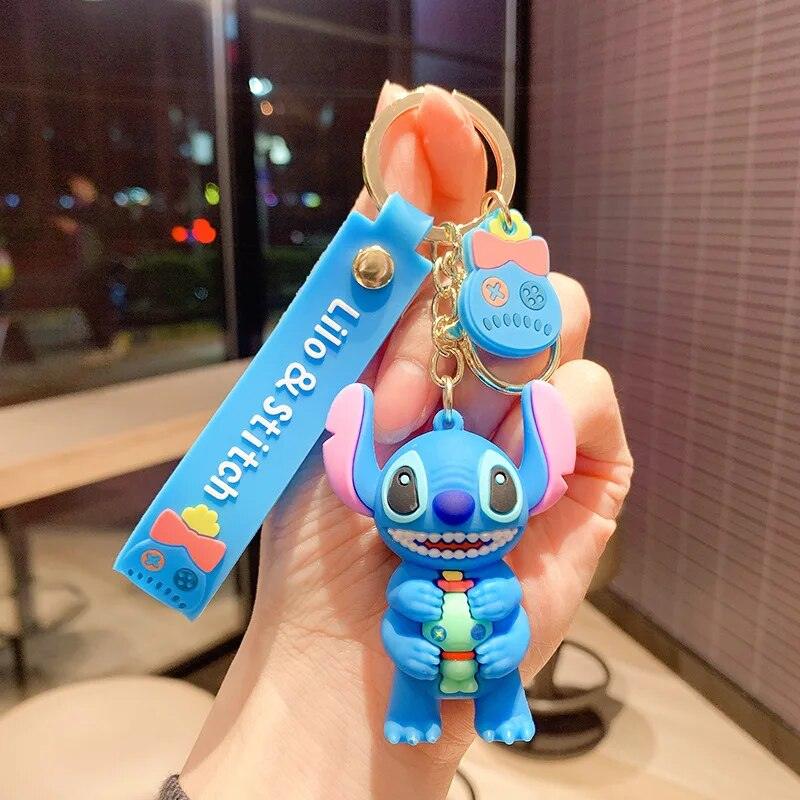 Disney Lilo & Stitch Toys Keychian Anime Stitch Pendant Keychain Sweet Pink Angel Keychians Women Car Keyring Girl Birthday Gift - Brand My Case