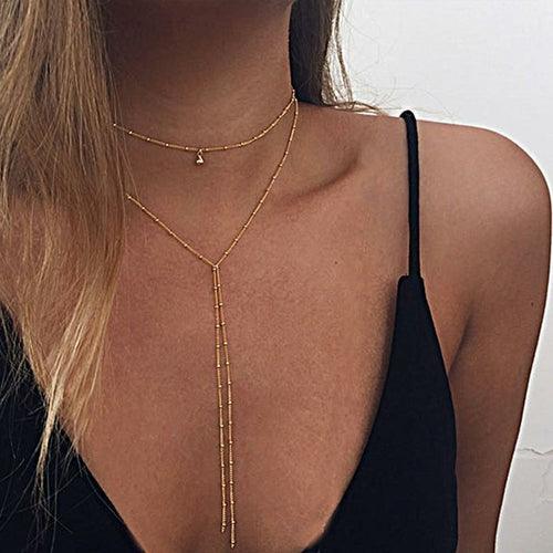 Double Lariat Choker Necklace - Brand My Case