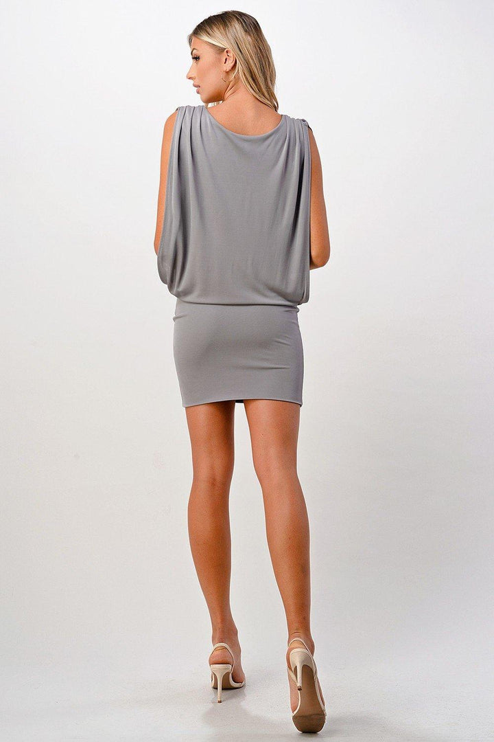 Double Layered Banded Bottom Mini Dress - Brand My Case