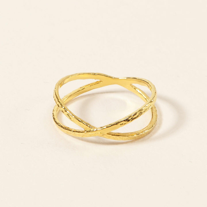Double Ring Gold Dainty Minimalist Ring - Brand My Case