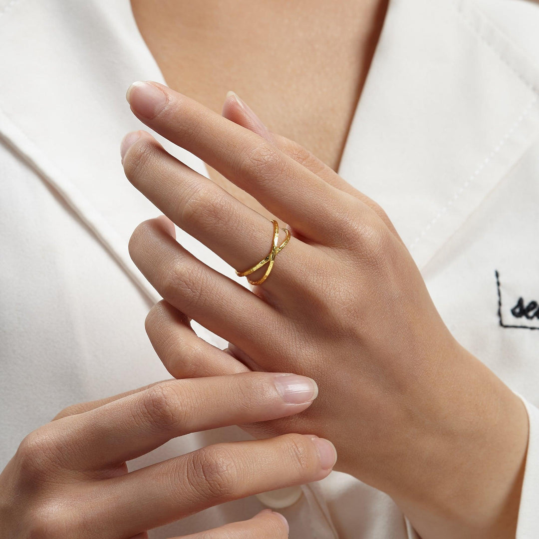 Double Ring Gold Dainty Minimalist Ring - Brand My Case