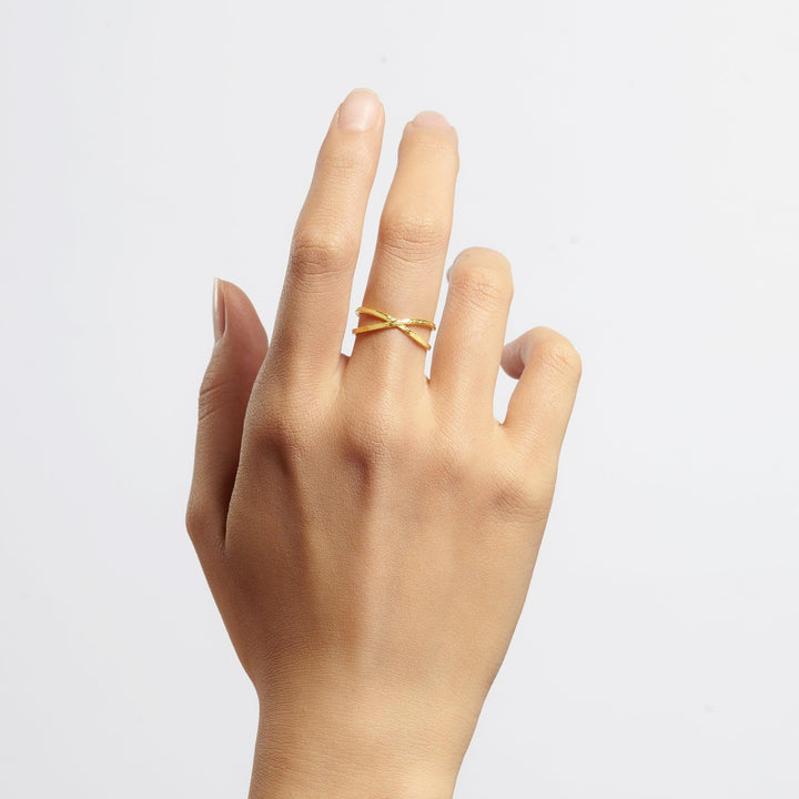 Double Ring Gold Dainty Minimalist Ring - Brand My Case