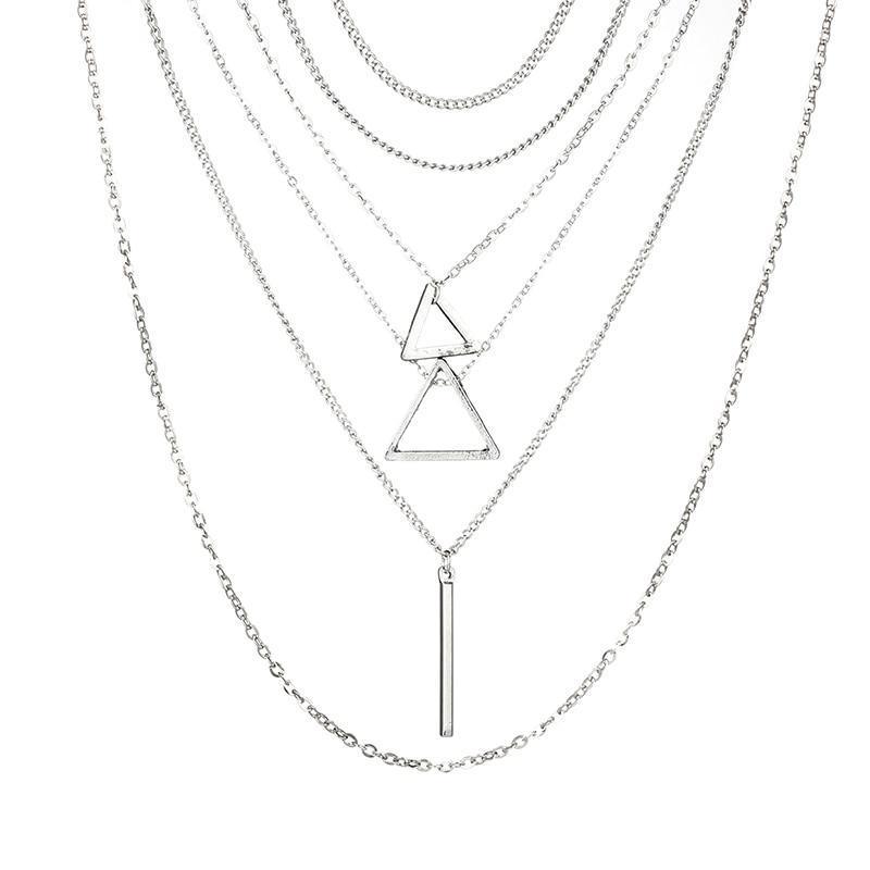 Double Triangle Multilayer Necklace - Brand My Case
