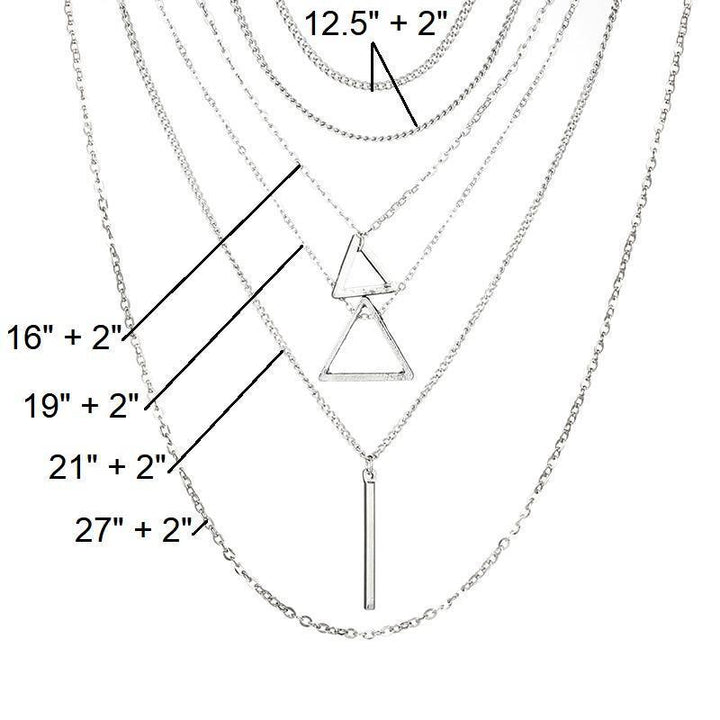 Double Triangle Multilayer Necklace - Brand My Case