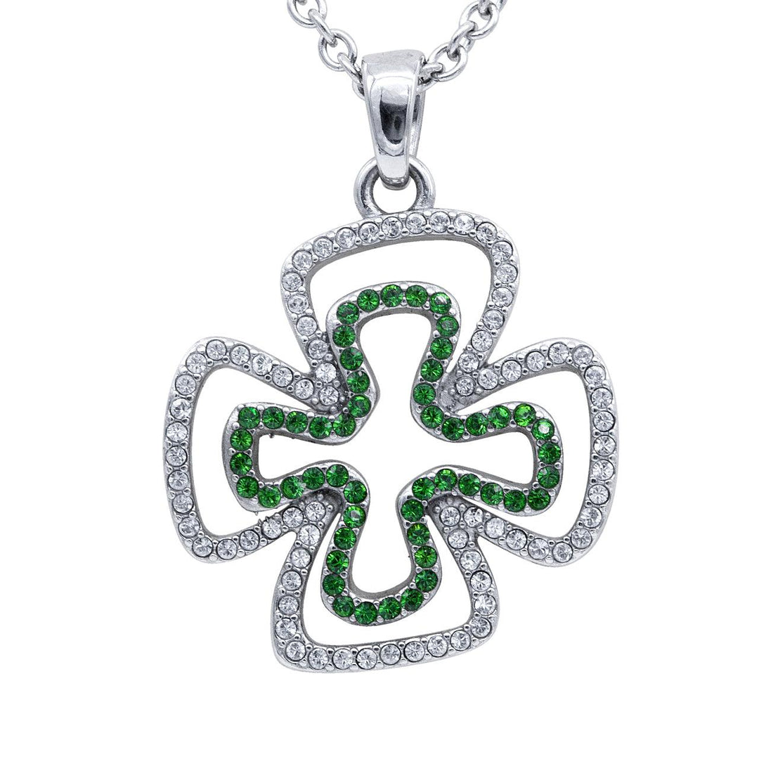 Double Your Luck Clover with 130 Swarovski Crystals Necklace - Brand My Case