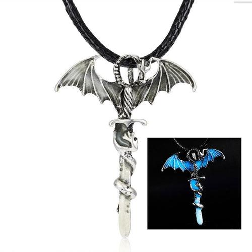 Dragon Glow In Dark Pendant Rope Necklace - Brand My Case