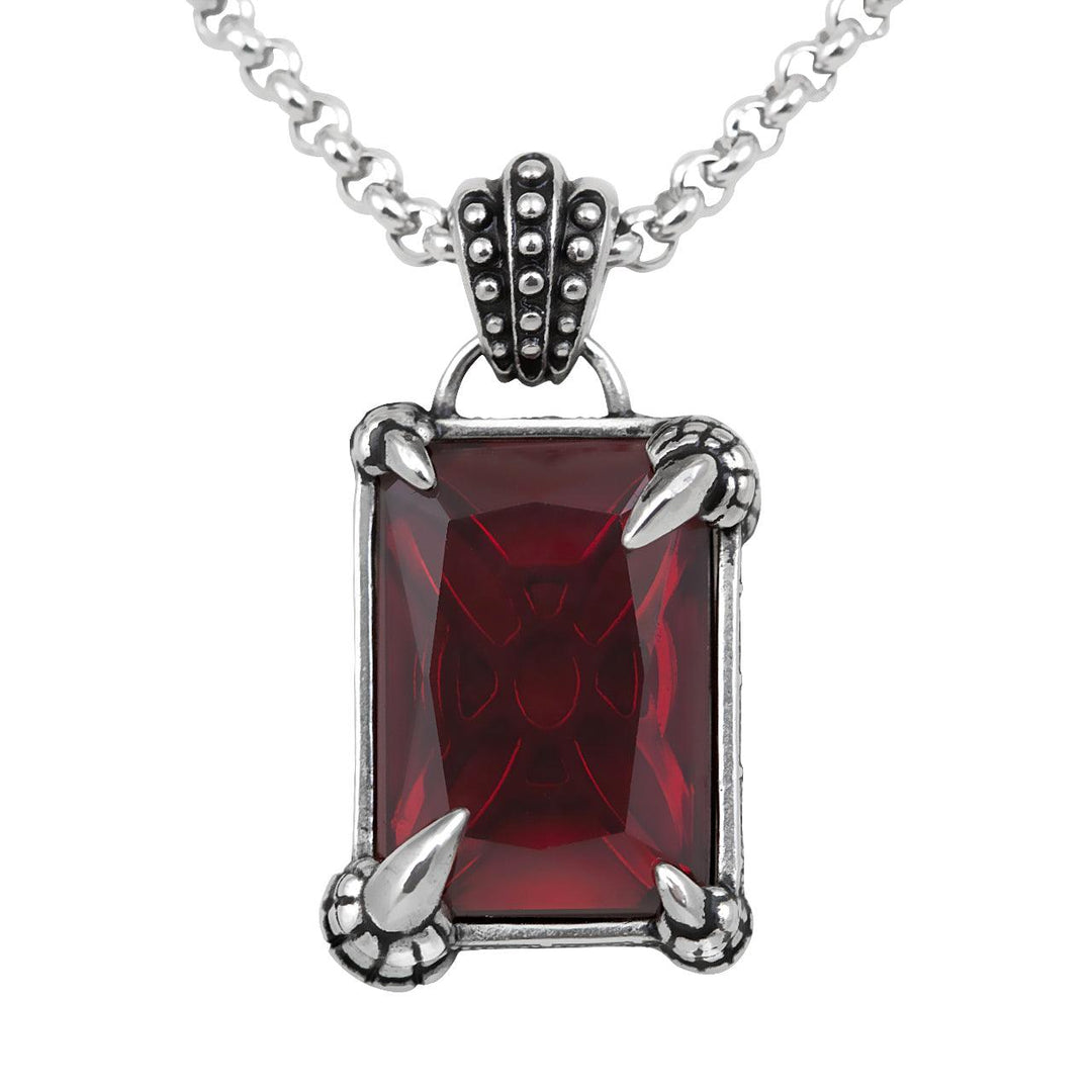 Dragon Necklace "Dragon Claw Seal Red" Dragon Pendant Adorned with Red - Brand My Case