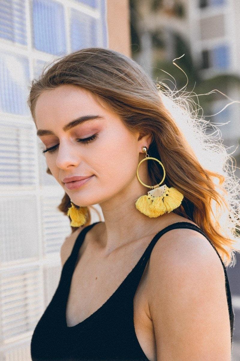 Drop Tassel Fan Earrings - Brand My Case