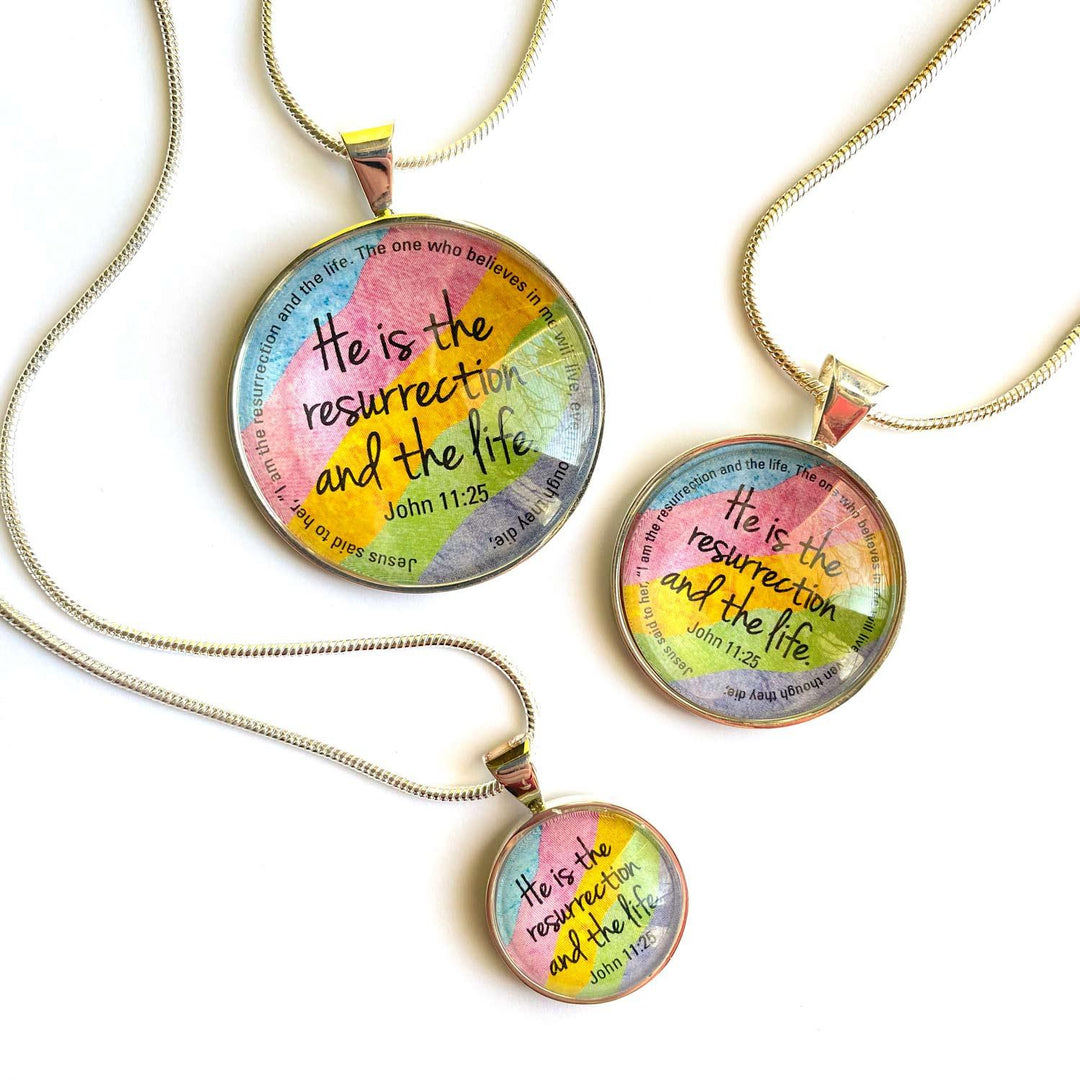 Easter Scripture Silver-Plated Colorful Christian Pendant Necklace - 3 - Brand My Case