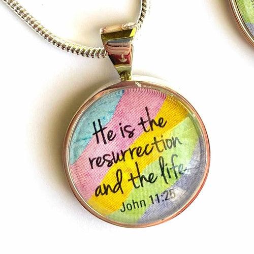 Easter Scripture Silver-Plated Colorful Christian Pendant Necklace - 3 - Brand My Case