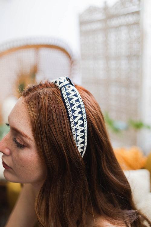Embroidered Stitch Boho Knot Headband - Brand My Case