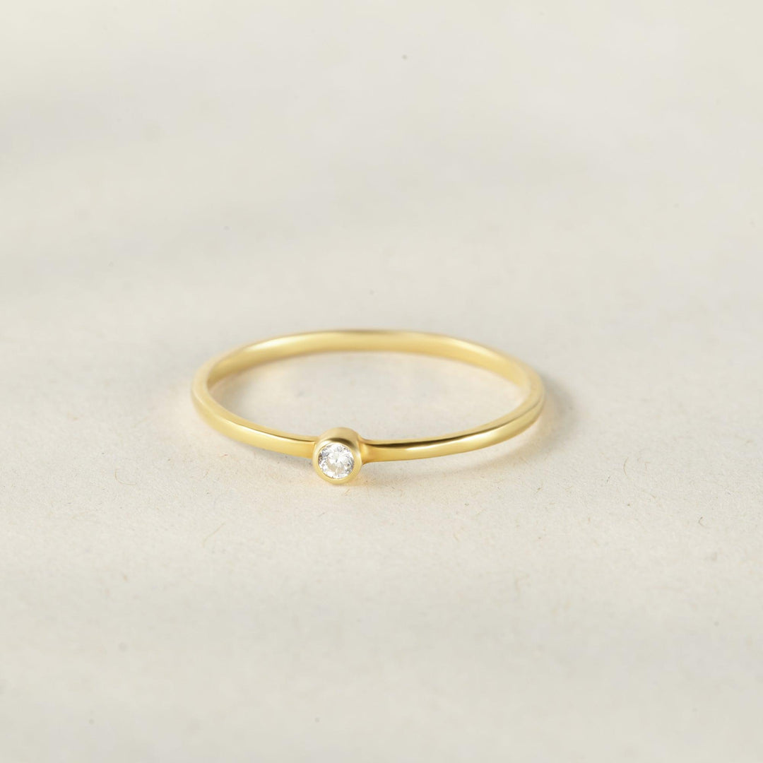 Engagement Gold CZ Ring Dainty Silver Ring - Brand My Case