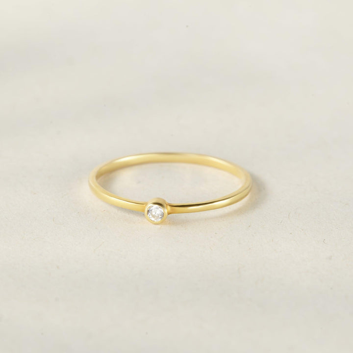 Engagement Gold CZ Ring Dainty Silver Ring - Brand My Case
