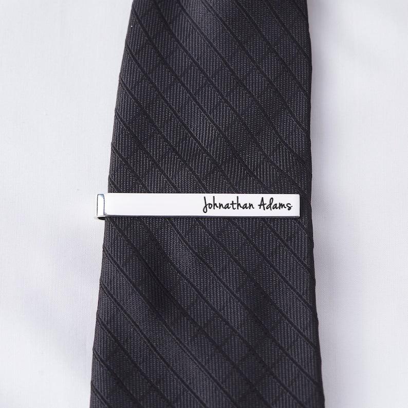 Engraved Tie Clip, Groom Tie Clip, Groom Gift From Bride - Brand My Case