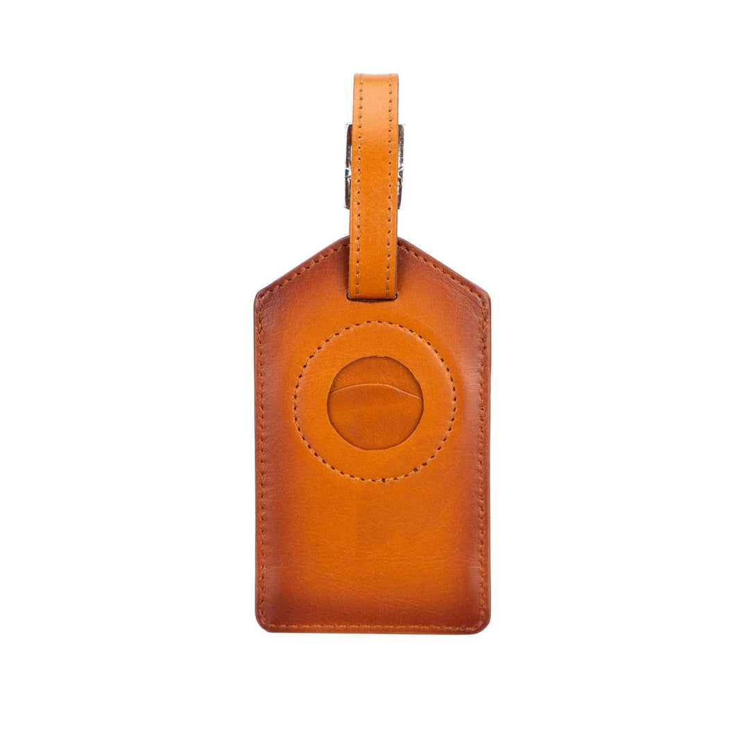 Estes Genuine Leather Luggage Tag with AirTag Slot - Brand My Case