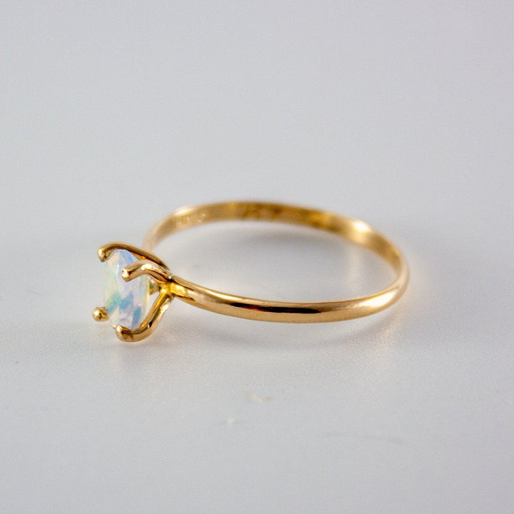 Ethiopian Opal Oval Solitaire 14k Gold Filled Ring - Brand My Case