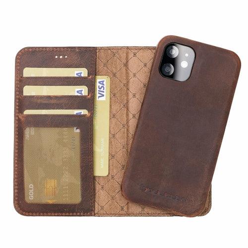 F360 Magnetic Detachable Leather Wallet Cases for Apple iPhone 12 - Brand My Case