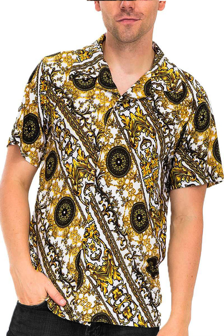 Medallion Print Button Up