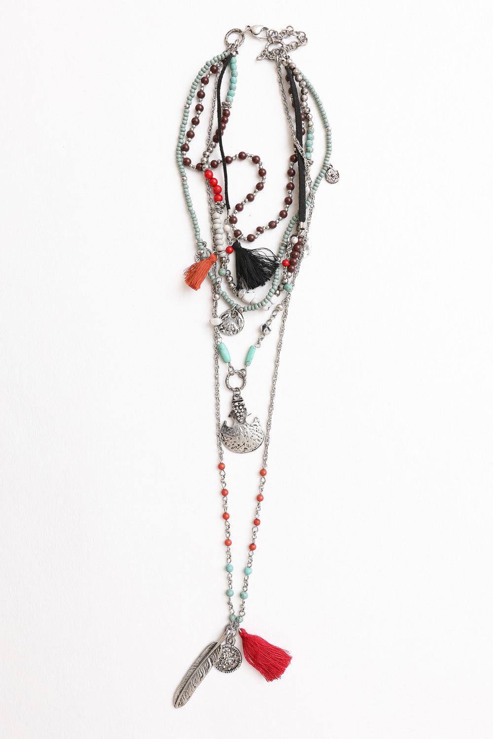 Feather Fringe Multi-Layered Necklace - Brand My Case