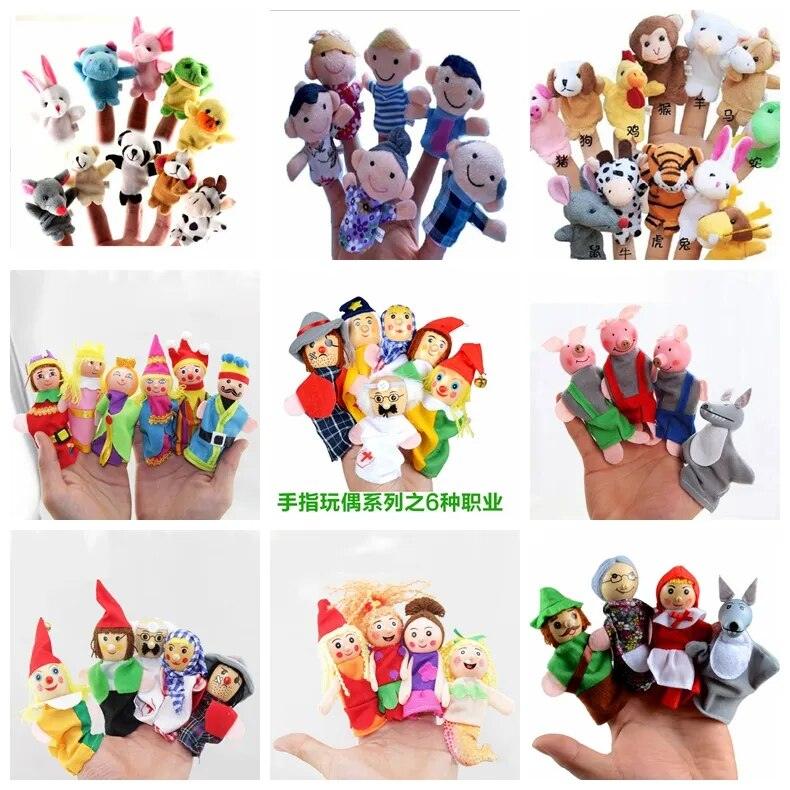 Finger Puppets Baby Mini Animals Educational Hand Cartoon Animal Plush doll Finger Puppets theater Plush Toys for Children Gifts - Brand My Case