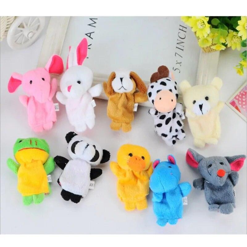 Finger Puppets Baby Mini Animals Educational Hand Cartoon Animal Plush doll Finger Puppets theater Plush Toys for Children Gifts - Brand My Case