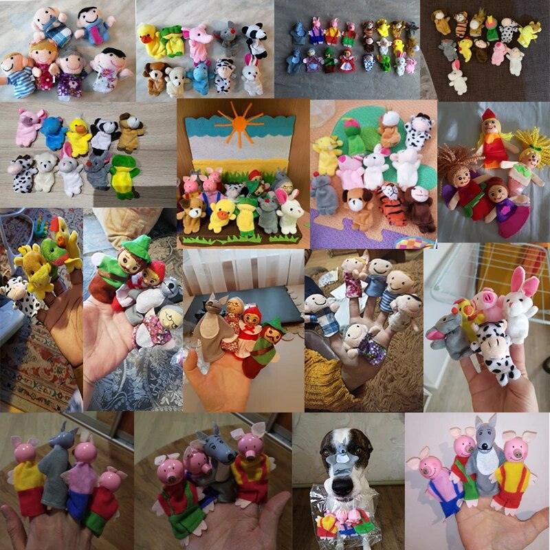 Finger Puppets Baby Mini Animals Educational Hand Cartoon Animal Plush doll Finger Puppets theater Plush Toys for Children Gifts - Brand My Case