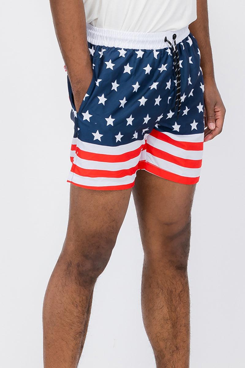 Flag Print Swim Shorts - Brand My Case