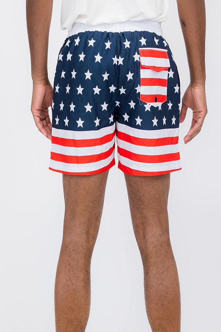 Flag Print Swim Shorts - Brand My Case