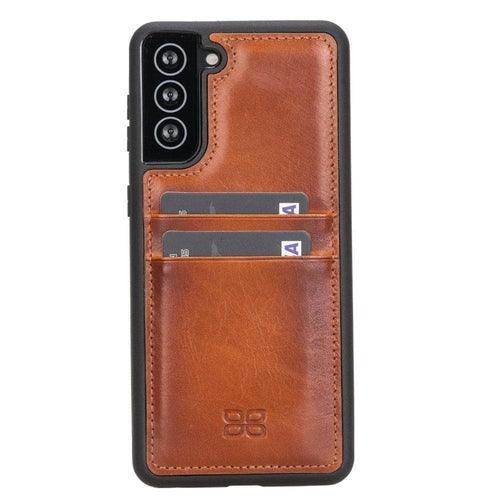 Flex Cover Back with Card Holder Leather Cases for Samsung Galaxy S21 - Brand My Case