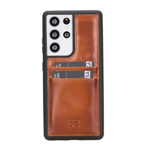 Flex Cover Back with Card Holder Leather Cases for Samsung Galaxy S21 - Brand My Case