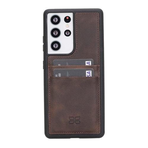 Flex Cover Back with Card Holder Leather Cases for Samsung Galaxy S21 - Brand My Case