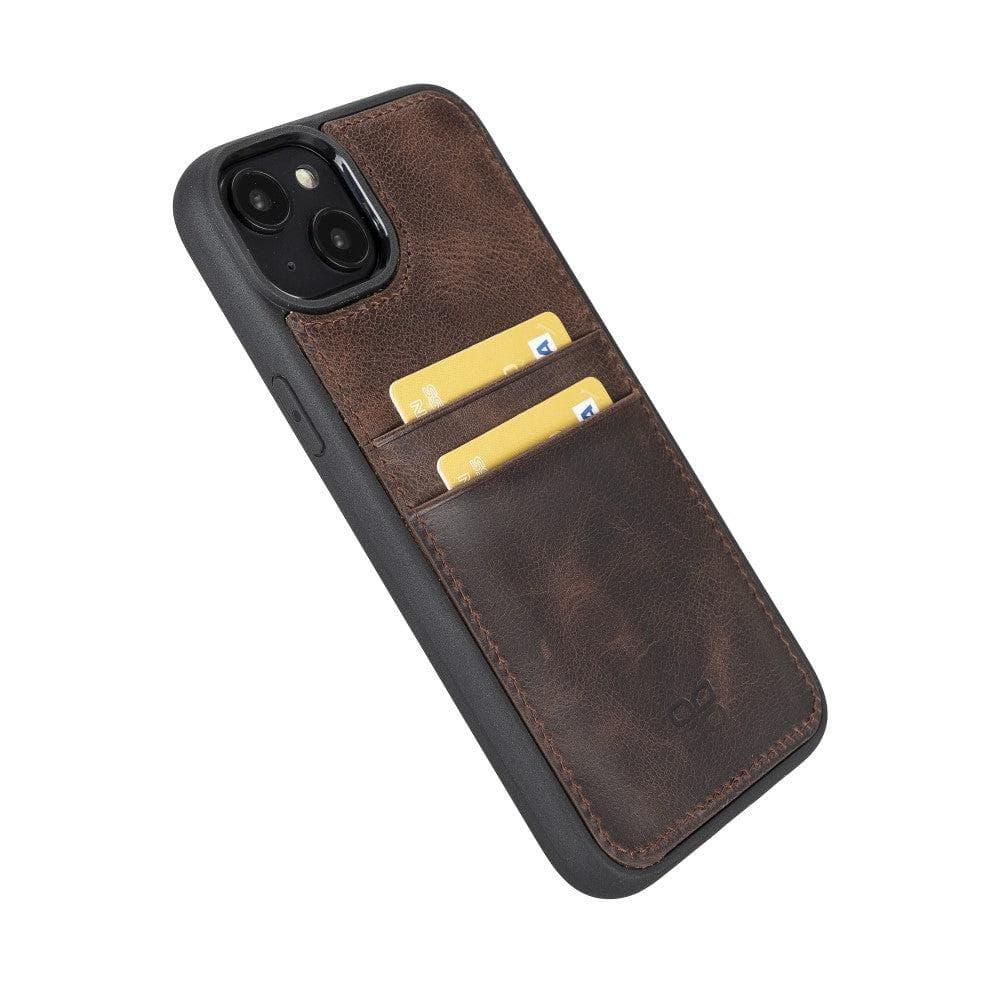 Flexible Leather Back Cover with Card Holder for iPhone 14 Series - Brand My Case