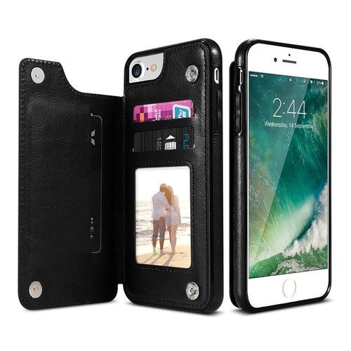 Flip PU Leather Case For iPhone X 7 8 6 - Brand My Case