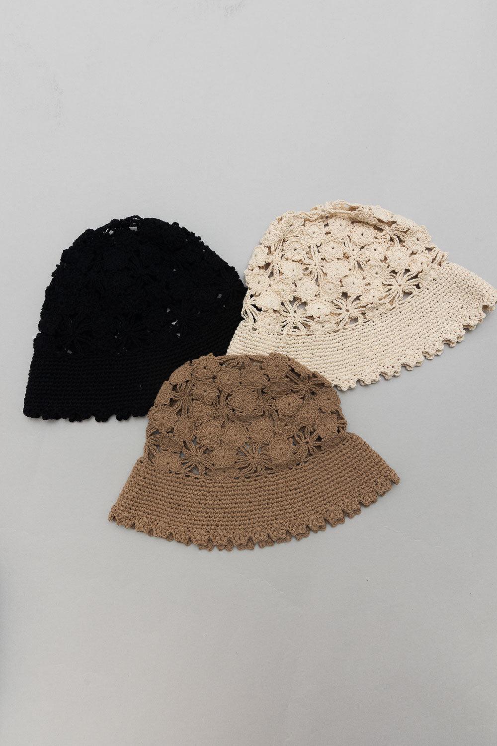 Floral Crochet Bucket Sun Hat - Brand My Case