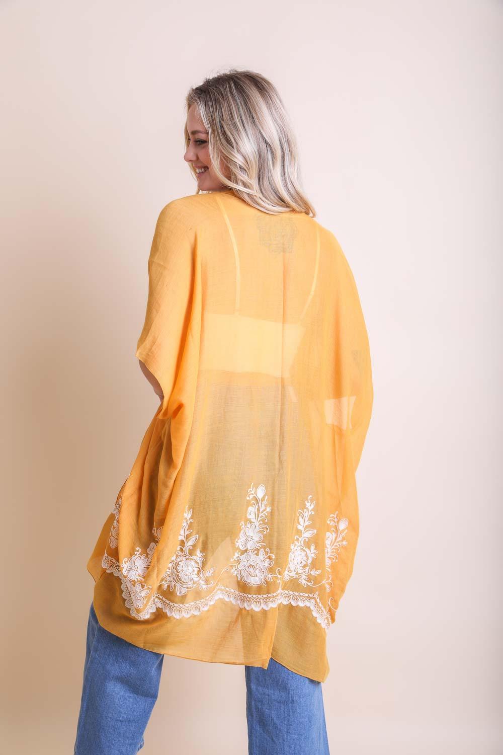 Floral Embroidered Stitched Kimono - Brand My Case