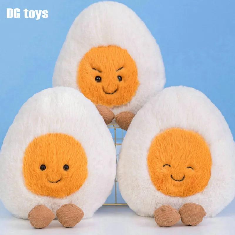 Fluffy Super Soft Boiled Egg Plush Cuddly Plushies Doll Stuffed Food Long Plush Different Emotions Baby Appease toys Kids - Brand My Case