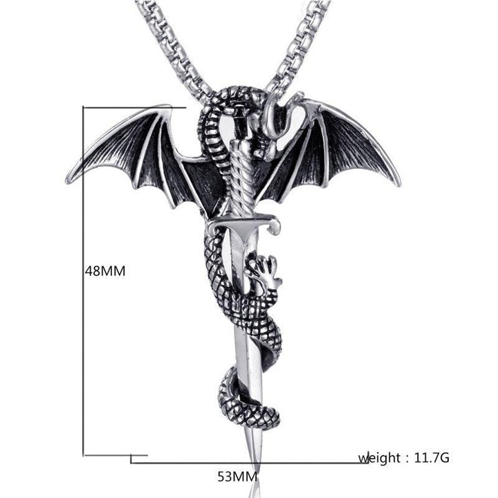 Flying Dragon With Sword Necklace - Brand My Case