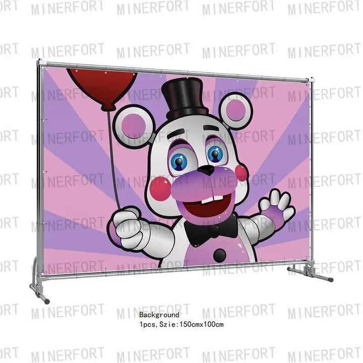 FNAF Birthday Party Decorations At Five Nights Balloons Disposable Tableware Plate Napkin Backdrop for Kids Party Supplies Gift - Brand My Case