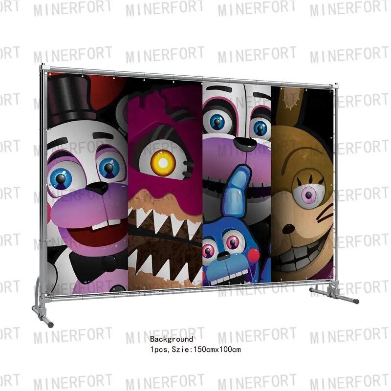 FNAF Birthday Party Decorations At Five Nights Balloons Disposable Tableware Plate Napkin Backdrop for Kids Party Supplies Gift - Brand My Case
