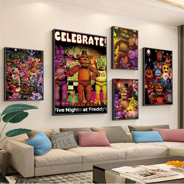 Fnaf Five-nights-At-Freddys Anime DIY Sticky Poster HD Quality Poster Wall Art Painting Study Kawaii Room Decor - Brand My Case