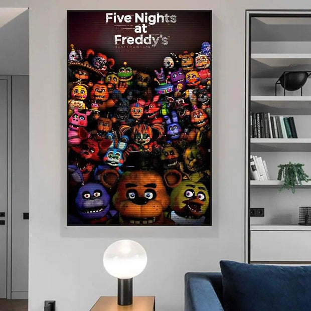 Fnaf Five-nights-At-Freddys Anime Poster Self-adhesive Art Poster Retro Kraft Paper Sticker DIY Vintage Decorative Painting - Brand My Case