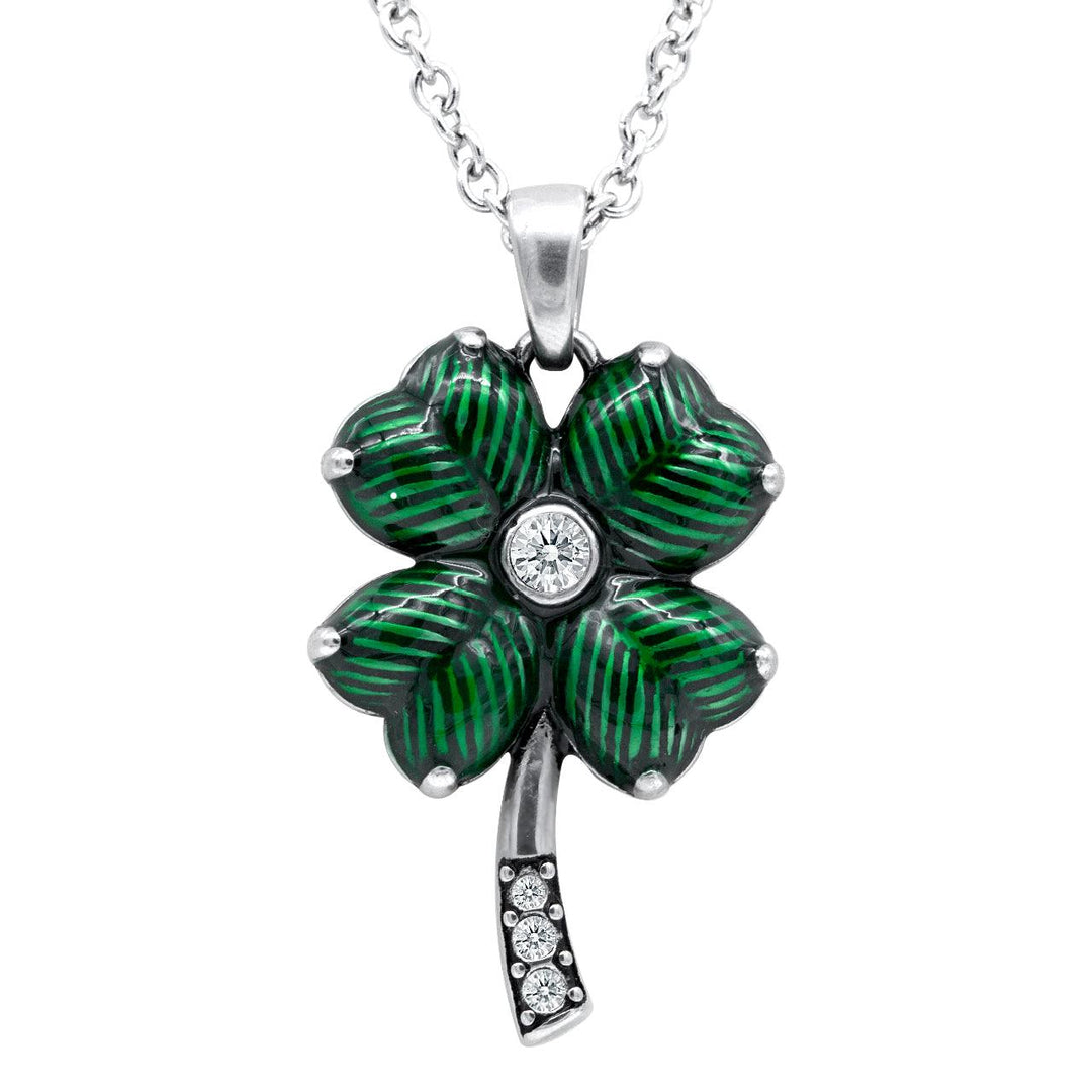 Four Leaf Clover with Swarovski Crystals Necklace - Brand My Case