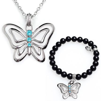 Frivolous Pursuits Butterfly Necklace & Bracelet Set - Brand My Case